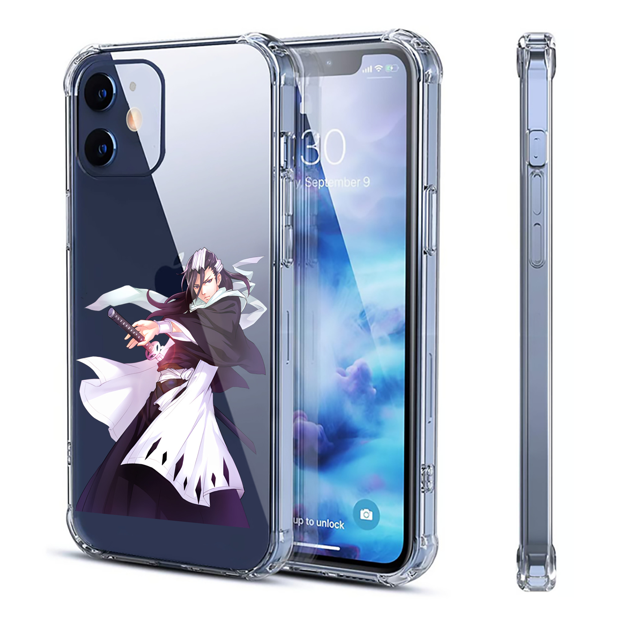 （画像用） ブリーチ くちき びゃくや BLEACH Kuchiki Byakuya 【iPhone 12シリーズ対応】透明スマホケース（クリアソフトケース）